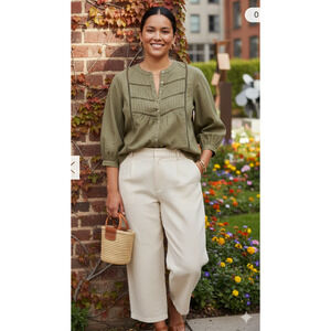 MAYE Paloma button down pintuck Cotton lace crochet shirt 2XL Australia 108$